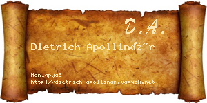 Dietrich Apollinár névjegykártya